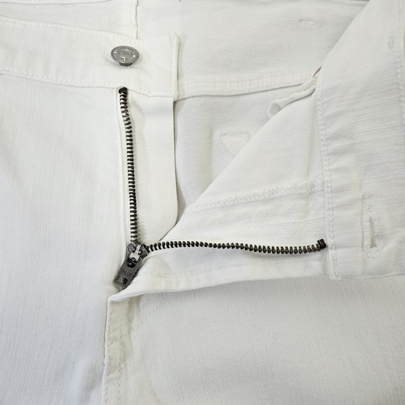 7 for All Mankind Jeans Womens 40 White Standard Stretch Denim Straight Leg - Picture 7 of 11